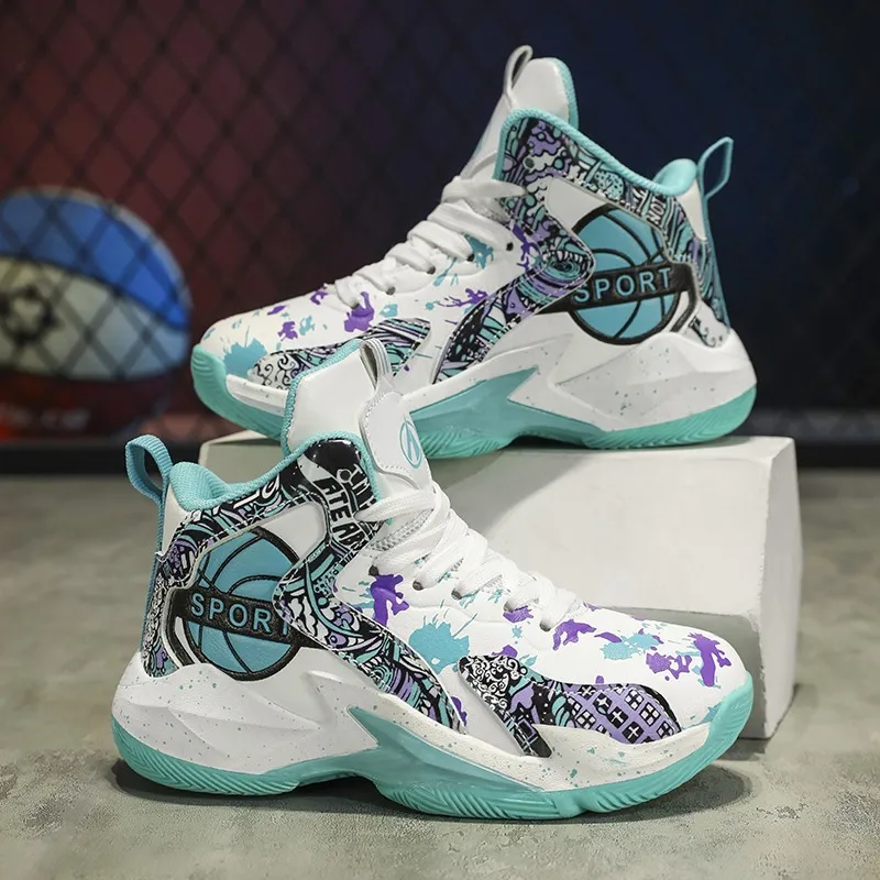 

Children's brand Basketball shoes Boys' sneakers Thick soles breathable high quality children's sneakers