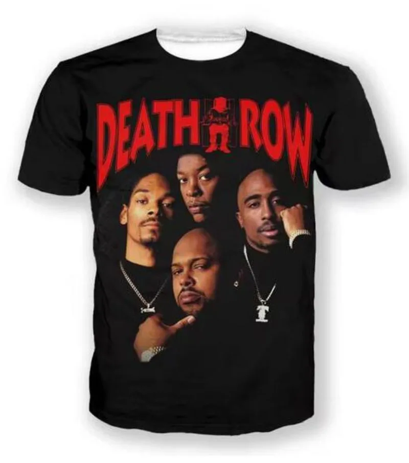 Футболка TX146 с коротким рукавом и 3D-принтом DEATH ROW для мужчин женщин