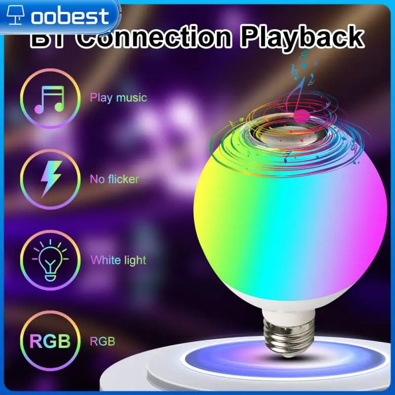 

E27 Smart Light Bulb Intelligent Remote Control bluetooth-compatible Sound Bulb Lamp Home Decorations 12w 85-265v Smart Home