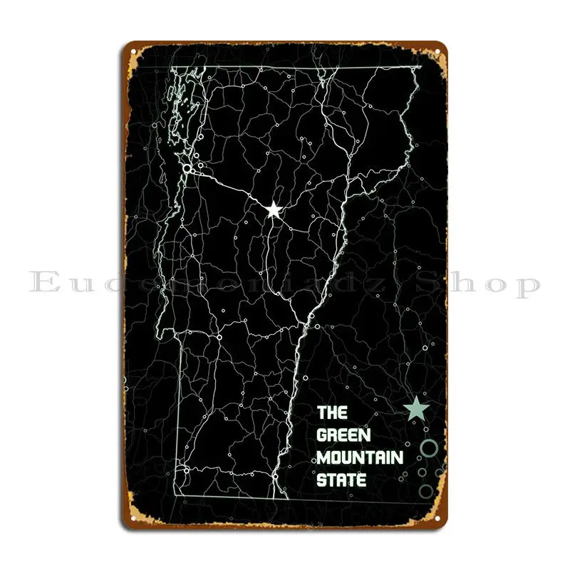 

Металлический плакат с изображением зелёной горы, кинотеатра, клуба