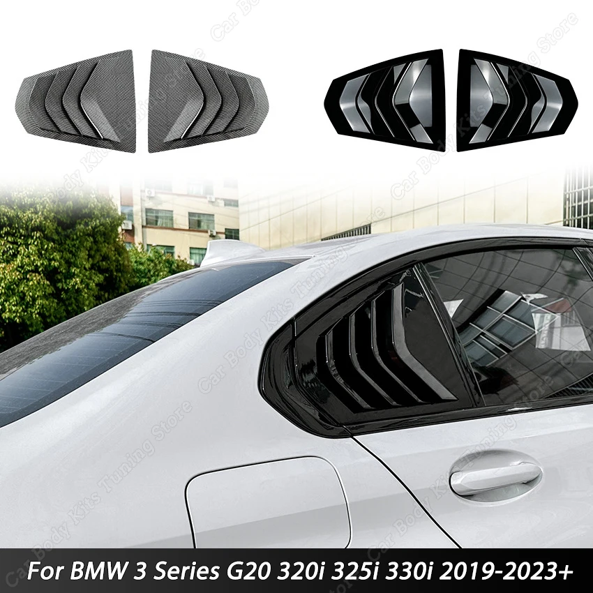 

Side Vent Rear Window Shades Louver Shutter Sticker Cover Trim for BMW 3 Series G20 320i 325i 330i 2019-2023+ Car Accessories