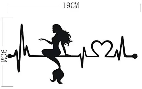 Автомобильные наклейки и Mermaid Heartbeat Lifeline виниловые для украшения кузова двери