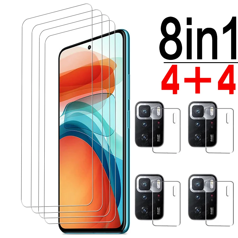 

Закаленное стекло 8 в 1 для Xiaomi Poco X3 GT, защита экрана, полное покрытие, пленка для объектива для Poco F3 X3 GT X4 M3 M4 Pro, зеркальное стекло NFC