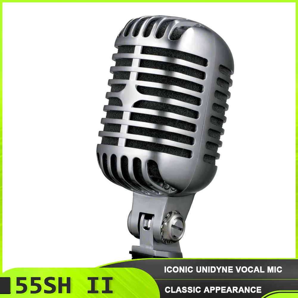55SH SERIES II Metal Vintage Microphone Simulation Classic Dynamic Vocal Mic Wired Microphone Recording for Karaoke Recording