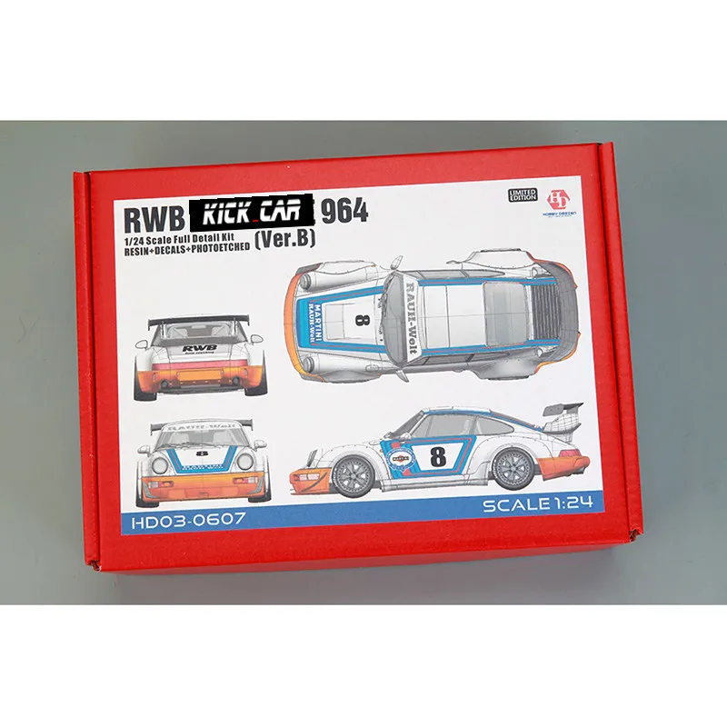 

Hobby Design HD03-0607 1/24 RWB Pors 964 (Ver.B) Trans-Kit Hand Made Model Set Resin+PE+Decals+Metal