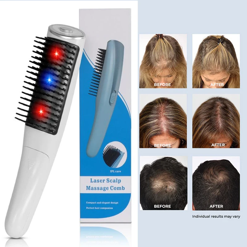 

Лазерный прибор для роста волос для мужчин и женщин, инфракрасный Электрический массажер для волос, расческа для ухода за волосами против выпадения