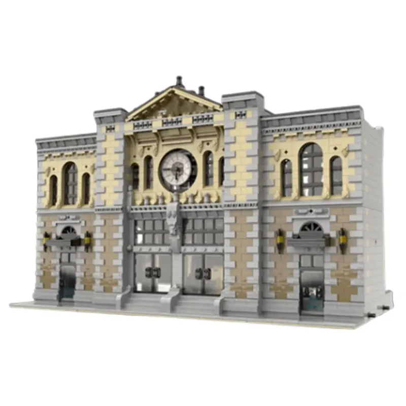 Фото Spot MOC-85866 4236 шт., сборка мелких частиц, строительные блоки, городское здание, модель поездного станции, игрушка №5