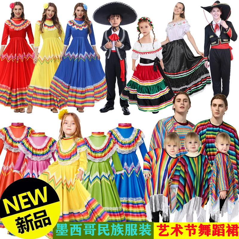 Mexican Style Party Dress Men's And Women's Continental Ethnic Clothing Festival Of The Dead Party Dress Culture Festival Art
