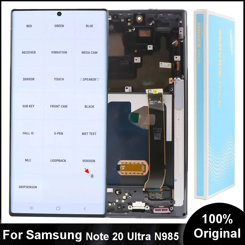Original Note 20 Ultra LCD With Frame For Samsung Galaxy Note20 Ultra N985F SM-N985F/DS N986B 5G Display Touch Screen Digitizer