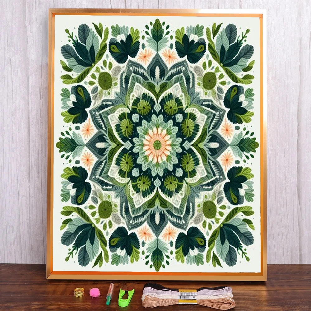 DMC Цветная хлопковая нить вышивка крестиком листья Аманда растение 11CT набор