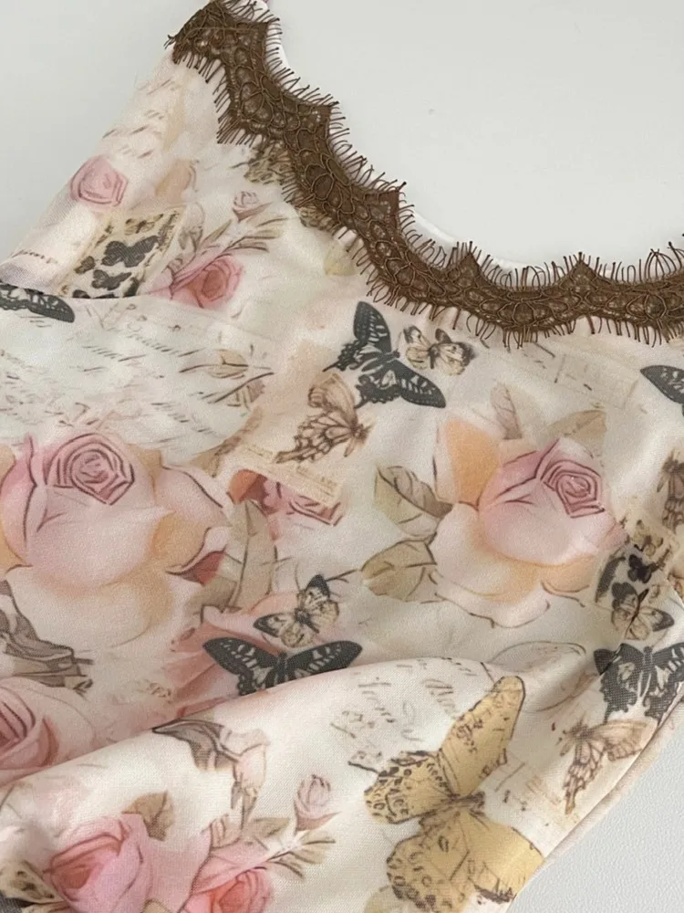 Женское летнее облегающее платье без рукавов с цветочным принтом