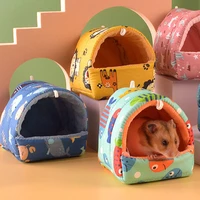 hamster house warm cotton soft sleeping bed rodent cage printed hammock for rats cotton guinea pig accessories small animal nest