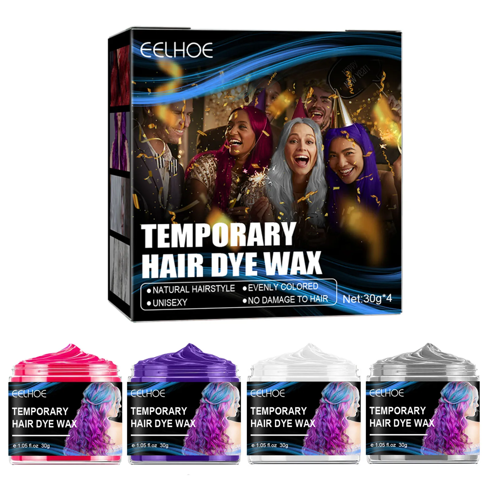 

Temporary Hair Color Set Temporary Hair Color Dye Wax 4 Colors Hair Wax Color Gifts For Girls Kids DIY Halloween Party Cosplay
