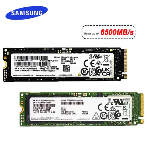 SAMSUNG SSD M2 Nvme 256 ГБ 512 ГБ 1 ТБ 2 ТБ Внутренний твердотельный накопитель hdd жесткий диск PM981A PM9A1 M.2 2280 PCIe для ноутбука