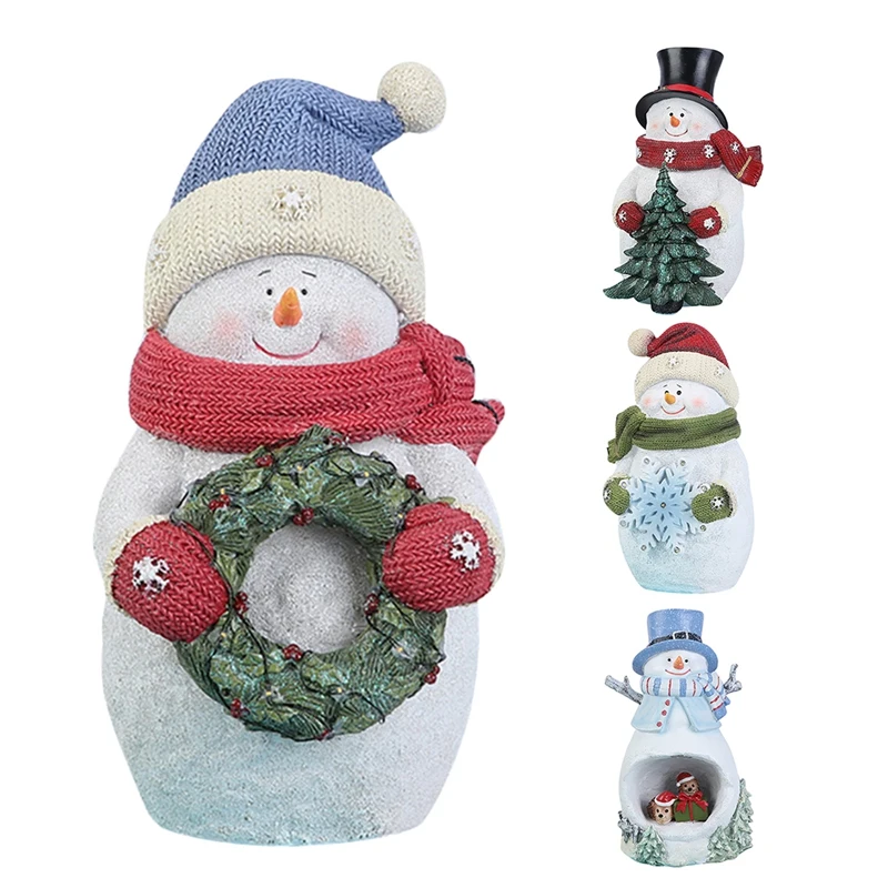 

Snowman Christmas Ornament Home Snowman Glowing LED Holiday Light Lighted Snowman Christmas Table Decorations