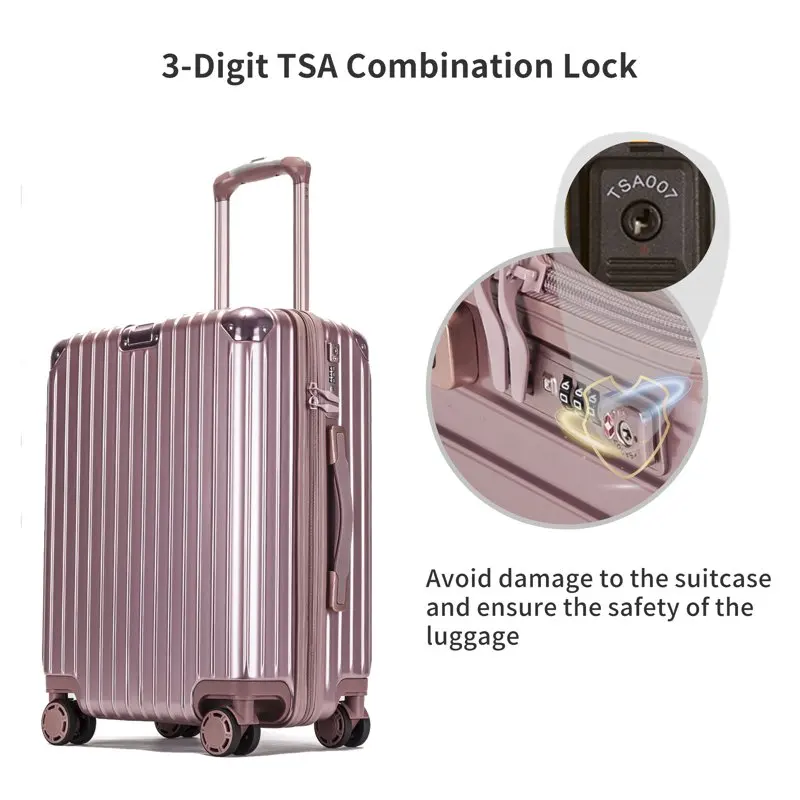 3 Piece Hard Shell Travel Luggage Sets,20