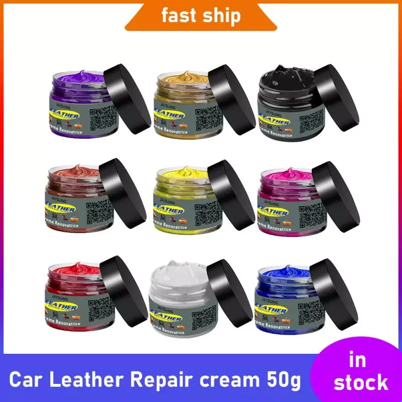 

50g Car Leather Recoloring Balm Repair Kit Liquid Skin Repair Tool Auto Seat Holes Scratch Cracks rips restoration set shoes
