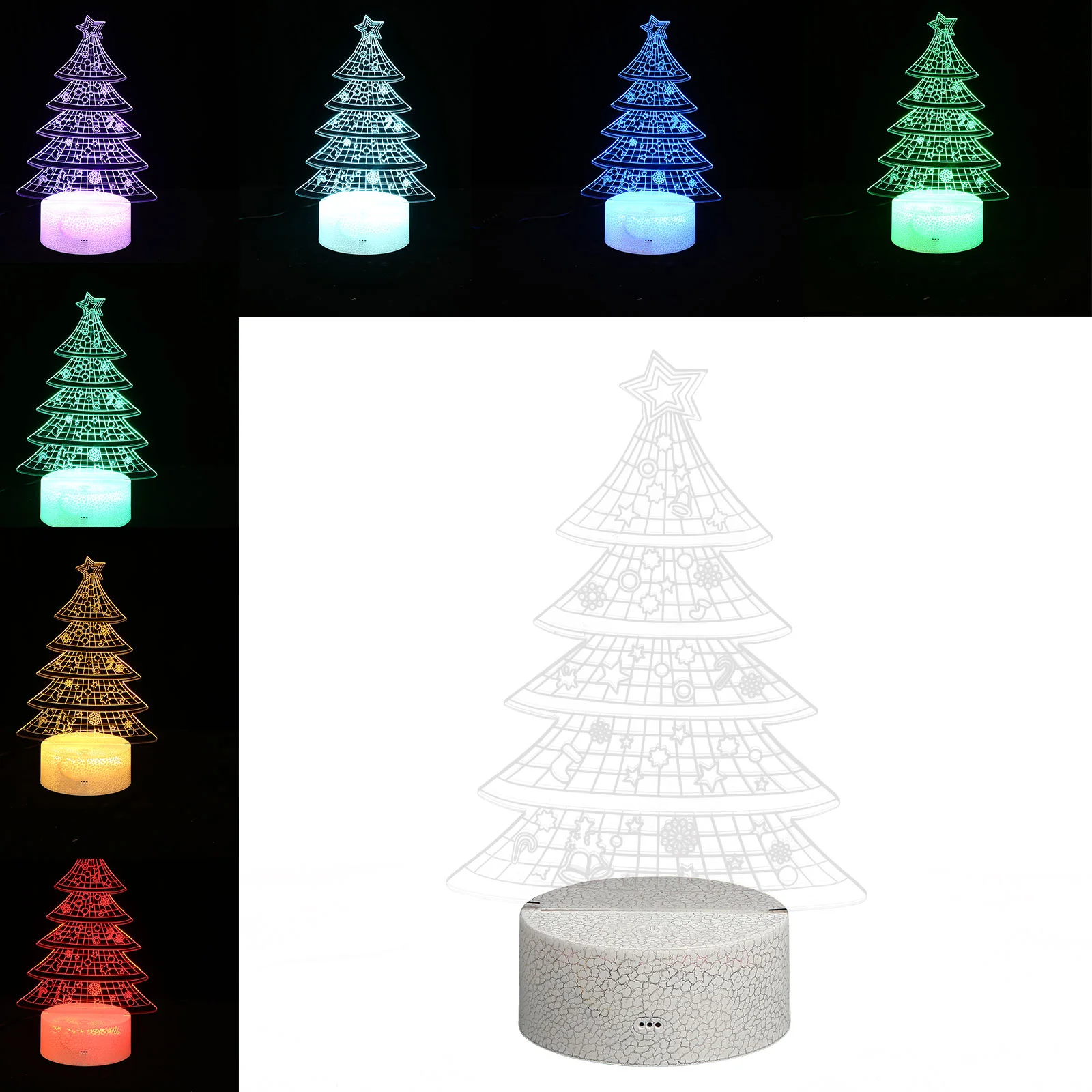 

1 Set of Creative Christmas Shade Christmas LED Night Light Xmas Tree Lamp