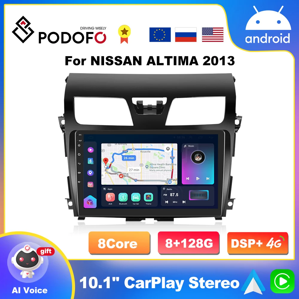 

Мультимедийная система CarPlay для Nissan Teana Altima, мультимедийный плеер на Android, с экраном 10 дюймов, GPS, 4G, для Nissan Teana Altima, 2013-2015, типоразмер 2DIN