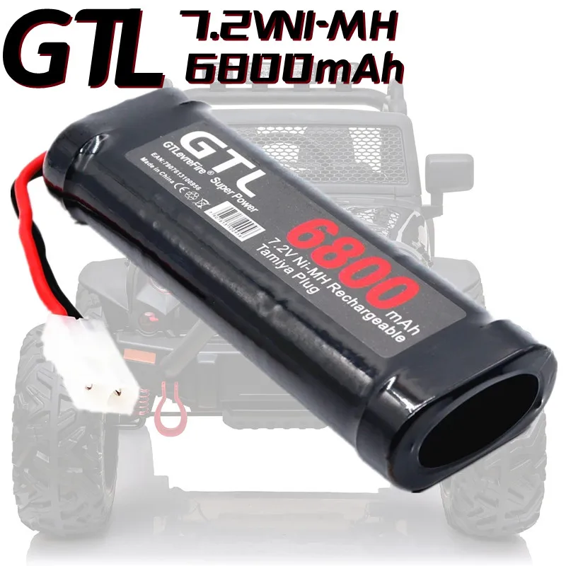 

POVWAY 6800mAh 6-Cell 7.2V RC NiMH Battery with Traxzas Plug for RC Car Traxxas LOSI Associated HPI Kyosho Tamiya Hobby - 2 Pack