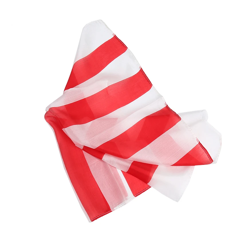 18 дюймов полосатый шелк/шарфы (красный и белый) Волшебные трюки 100% чистый шелк 45