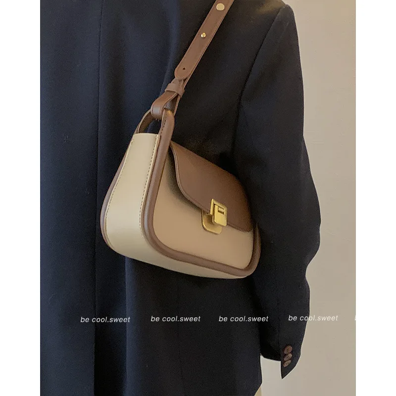 Winter Bag Women 2021 New Fashion Contrast Underarm Bag Versatile Ins Messenger Bag One Shoulder Small Square Bag Messenger Bag