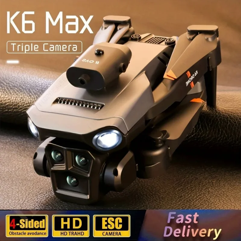 

K6 MAX Triple-Camera Drone 4K HD Wifi FPV RC Toys Optical Flow Positioning 360° Obstacle Avoidance Foldable Quadcopter Dron