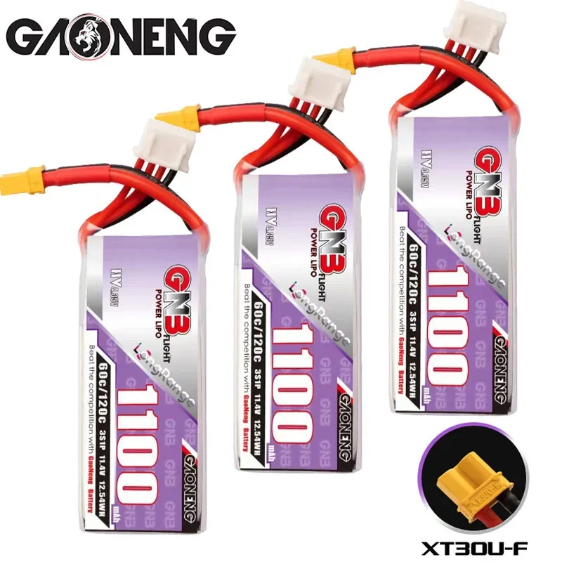 

GNB 11.4v 1100mAh 60c/120c Lipo Battery For RC Helicopter Quadcopter FPV Racing Drone Spare Parts HV 3s Rechargeable Battery