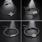 Женский браслет LIKGREAT Witchcraft с Луной, богиней, женский браслет, звеньевая цепь, Wicca амулет, ювелирные изделия, волшебный узел ведьмы