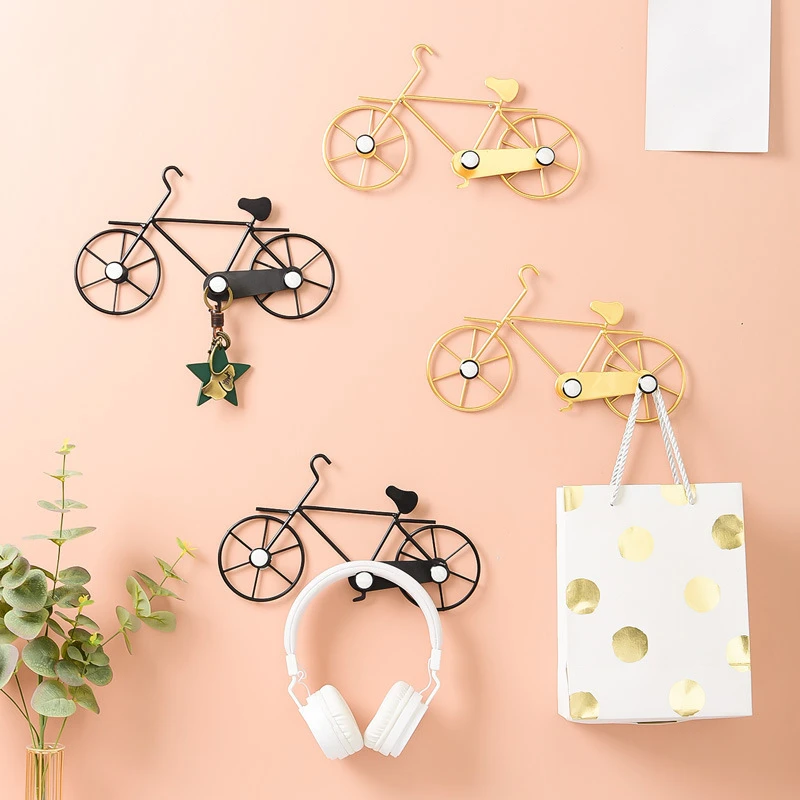

Nordic Ins Sundries Hook Decoration Hallway Coat Hat Storage Bicycle Wall Hanging Creative Hook Household Key Holder Wall Decor