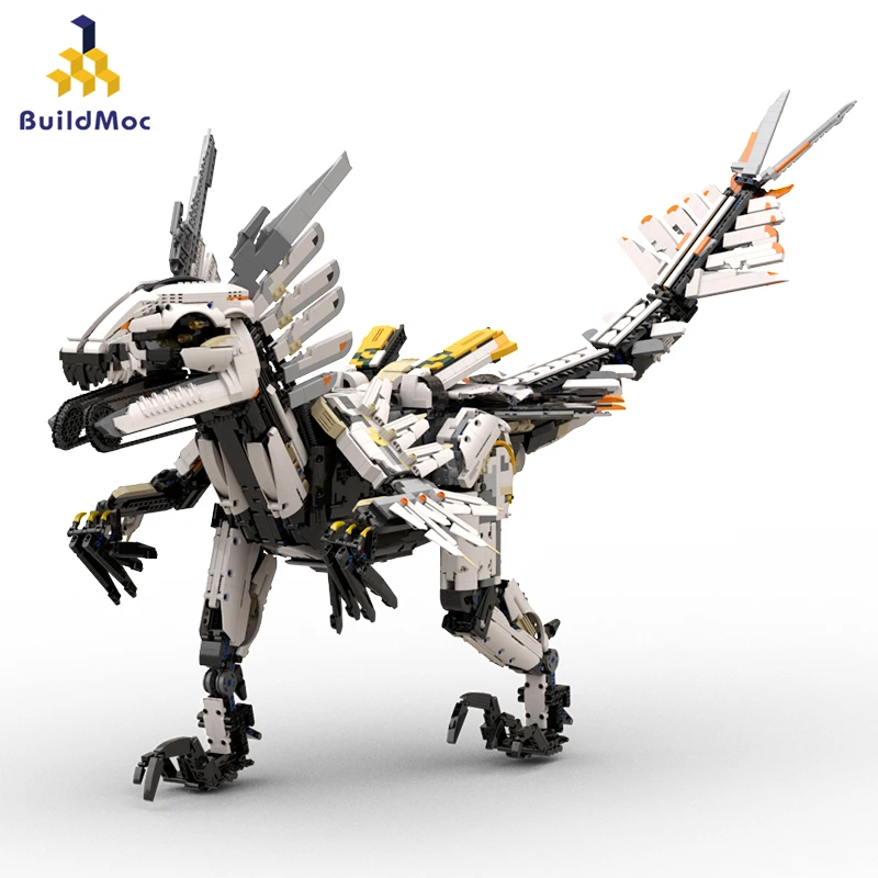 

BuildMoc Horizon Mecha Clawstrider Monster Building Blocks West Thunder Zero Dawn Tooth Tallnecks Bricks Toys For Children Gifts