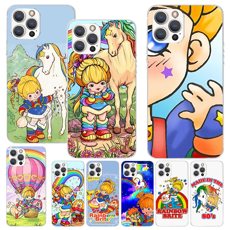Мягкий чехол R-Rainbow Cute Brite Print для iPhone 16 15 14 13 12 11 Pro Max Art Phone Shell XS XR X SE 7 Plus 8 с узором
