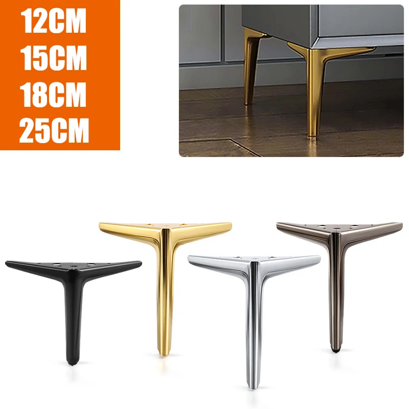 

4pcs Furniture Foot Cabinet Sofa Foot Coffee Table Cabinet Bathroom Cabinet Bedside Table TV Cabinet Metal Tripod Support Feet