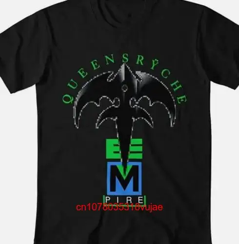 Редкая черная футболка Queensryche в стиле ампир с длинным или коротким рукавом все