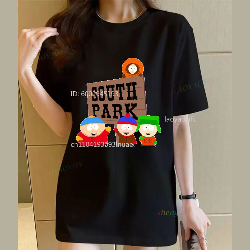 Фото Футболка South Park, 100% хлопок, с круглым вырезом, повседневная, забавная, милая, в уличном стиле, хип-хоп, ретро, новая модная футболка с принтом №5