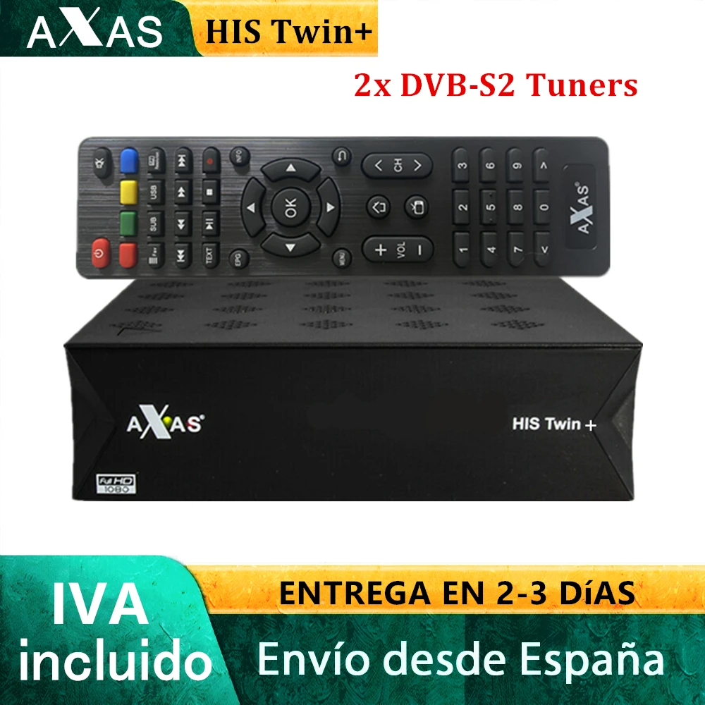 Axas His Twin Plus Satellite TV Receiver 1080P HD Linux Enigma2 Dual DVB-S2 Tuners Build in WiFi OpenATV TV Box E2 FAT Receiver
