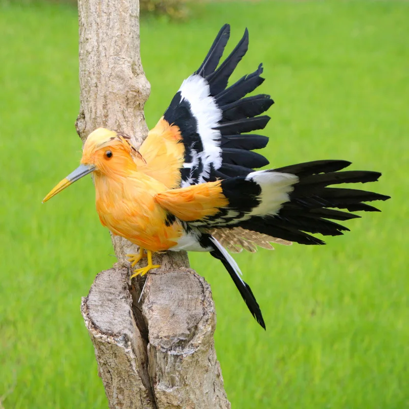 simulation wings foam&feather Hoopoe model bird Home Garden Decoration gift about 30x45cm p2899