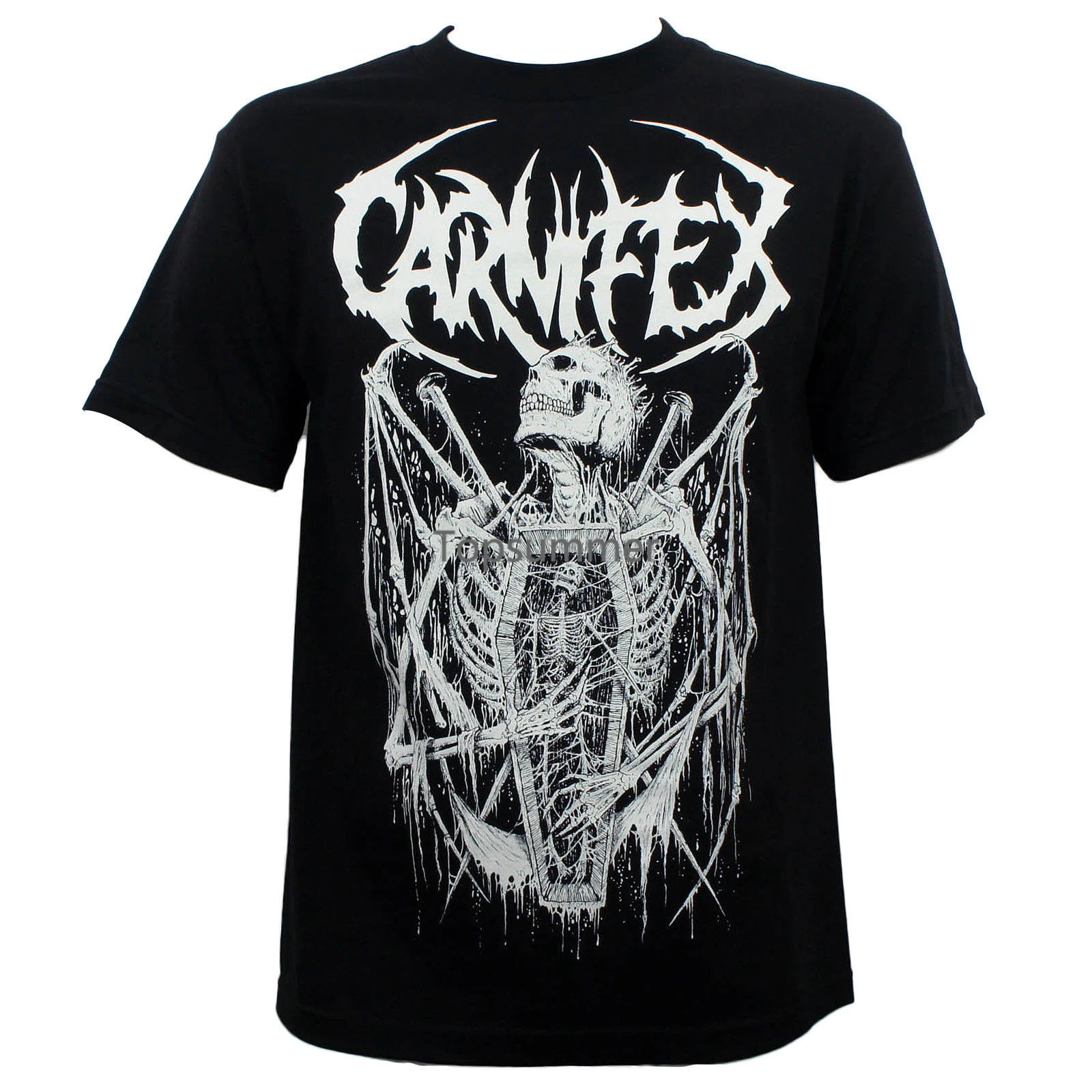 

Authentic Carnifex Band Riddick Skeleton Spider T-Shirt Newloose Black Men T Shirts Homme Tees