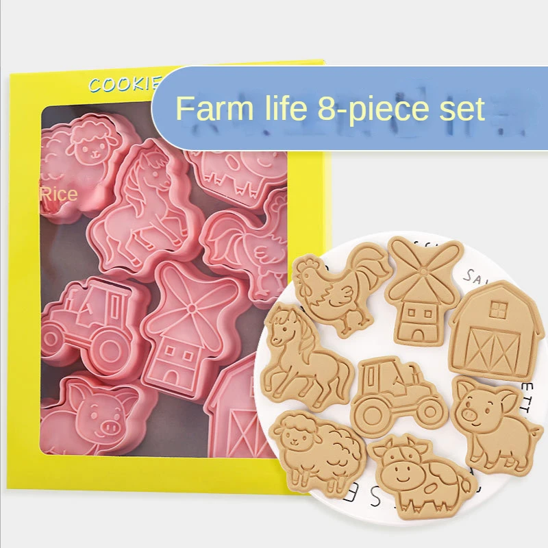 

Silicone Mold Farm Animal Cow Piglet Chicken Sheep Baking Accessories and Tools Cookie Type Cookies Pastry Molds Kitchen Cutters