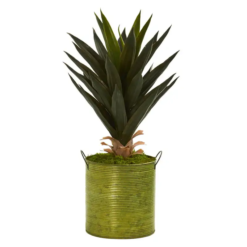 

Agave Artificial Plant in Green Metal Planter Storage shed Garden Column mold Molde tableta para casa Paver mold for concrete Ci