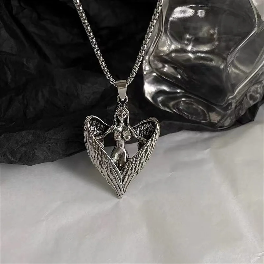 

Angel's embrace retro necklace fashion personality pendant men and women hip hop fashion accessories gifts