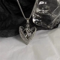 angels embrace retro necklace fashion personality pendant men and women hip hop fashion accessories gifts