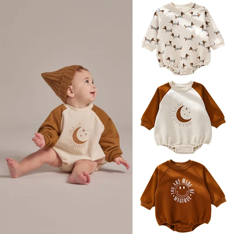 Baby Long-Sleeved Round Neck Bodysuit Spring And Autumn Boys And Girls Baby Newborn Clothes Beautiful Cartoon Children's Clothin