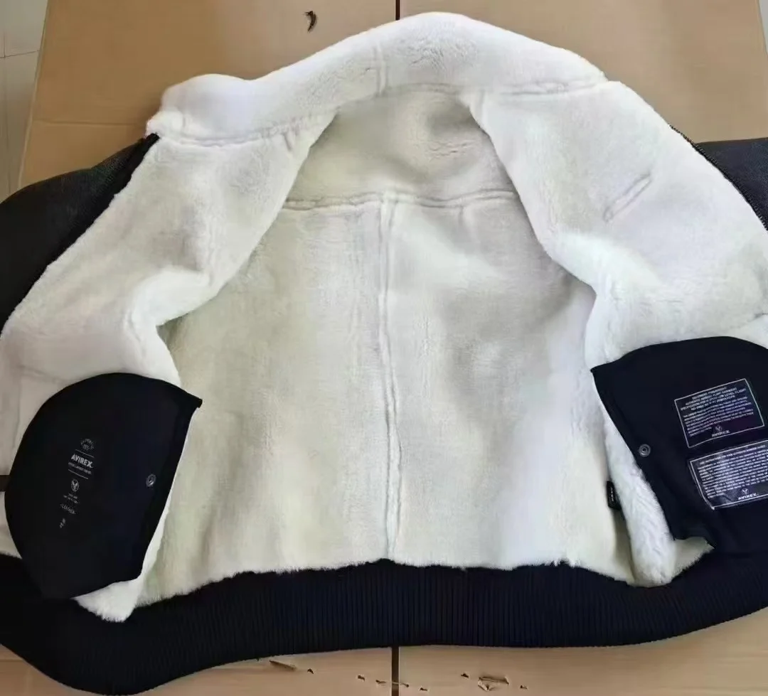 AVIREX осенний новый список европейский мех из овечьей кожи мужская теплая