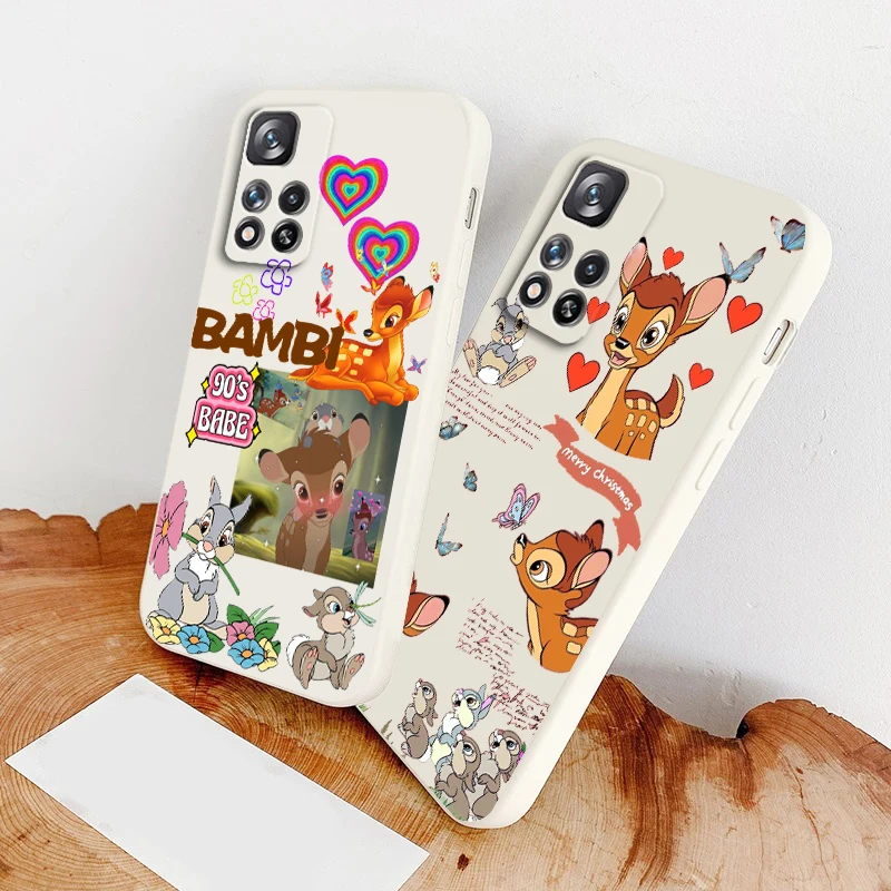 

Liquid Rope Soft Cover Disney Fawn Bambi Cool Phone Case For Xiaomi Redmi Note 11 11S 11T 10S 10 9S 9T 9 8T 8 Pro Plus 5G