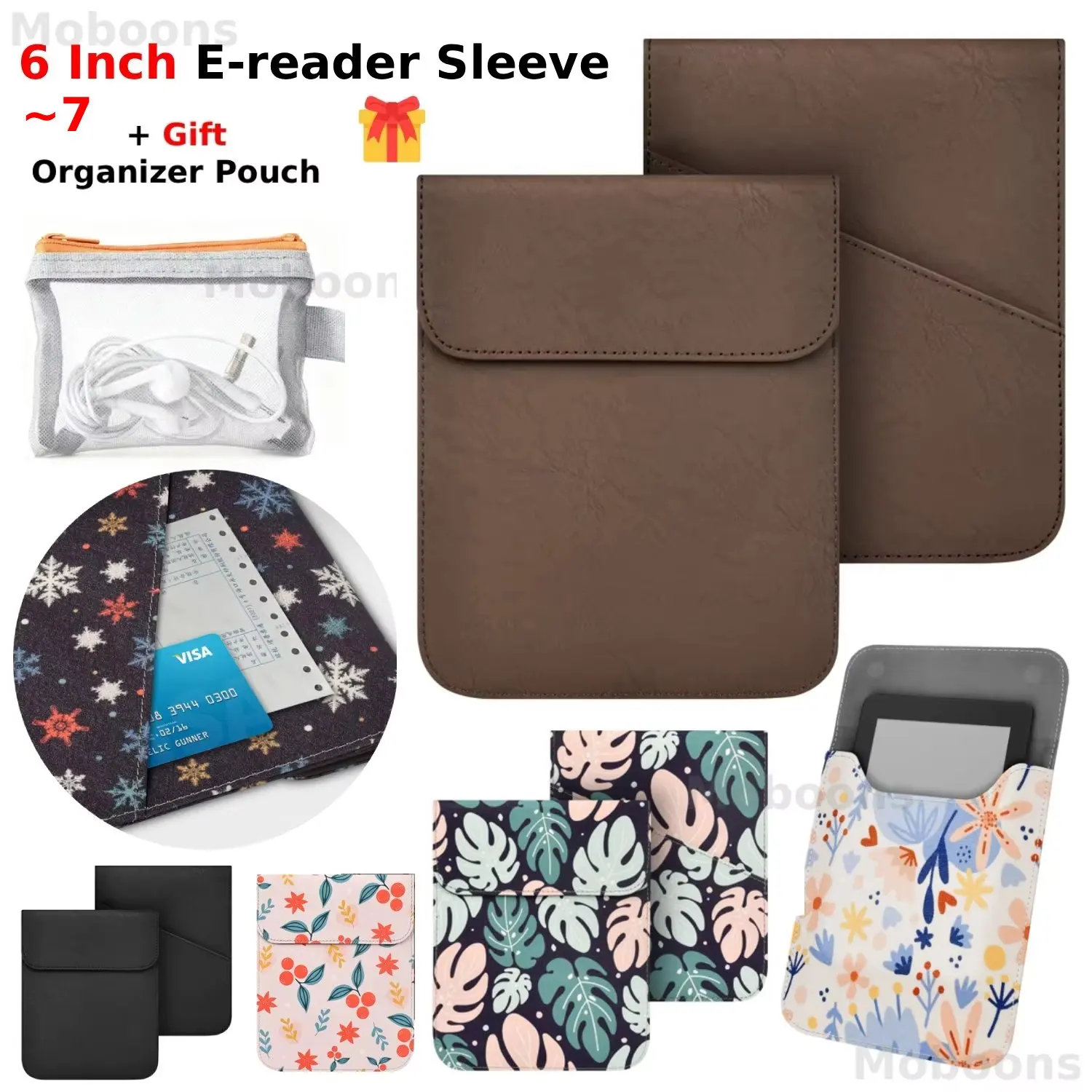 Фото Для Kindle Kobo Pocketbook Paperwhite Colorsoft Voyage Универсальный 6-7-дюймовый чехол для электронной книги Магнитный чехол Кожаный чехол №1