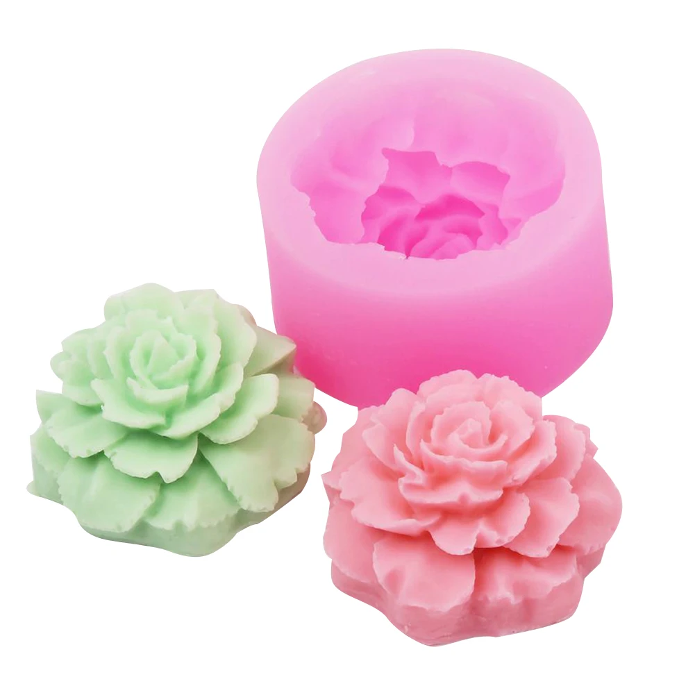

Bloom Rose Flower Shape 3D Silicone Mold Soap Making DIY Wedding Cake Mold Cupcake Jelly Candy Decoration Craft Baking Tools