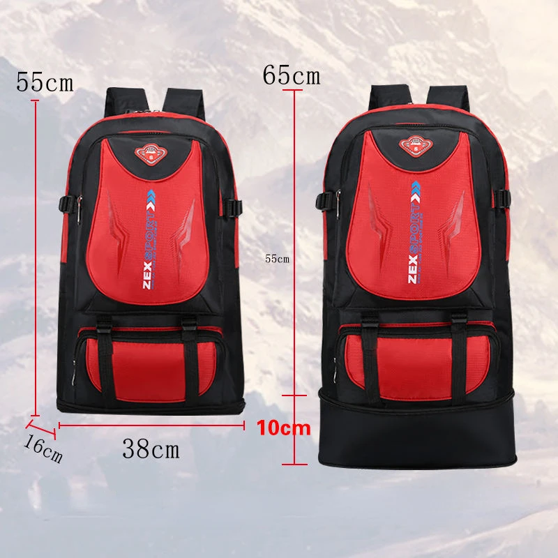 

65L Outdoor Hiking Bag Travel Backpack Waterproof Mountaineering Trekking Camping Climbing Sport Bags Rucksack Backpacks E85