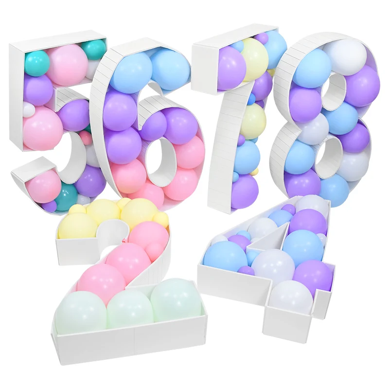 Giant Number Frames for Filling Balloons 0 1 2 3 4 5 6 7 8 9 Number Balloon Filling Box Birthday Balloon Wedding Backdrop Decor  - buy with discount