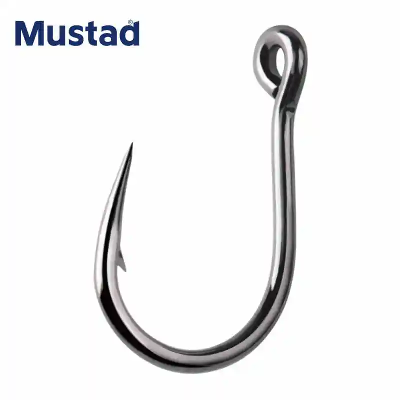 Original Norway Mustad Hooks 10827 Sea Fish Hook 4X Strong Pesca Live Bait Barbed Iron Board Fishhook Jigbait Circle Claw Anzol